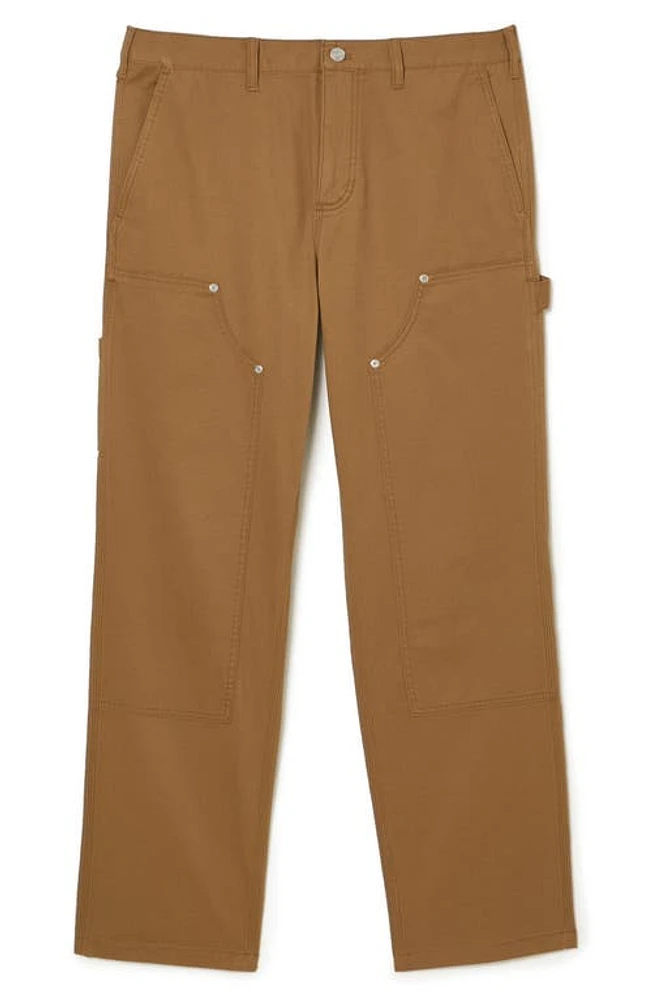 Lacoste Straight Fit Stretch Carpenter Pants in Six Cookie at Nordstrom, Size 48