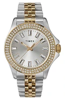 Timex Kaia Crystal Two-Tone Bracelet Strap Watch, 38mm in Silver-Tone at Nordstrom, Size 38 Mm