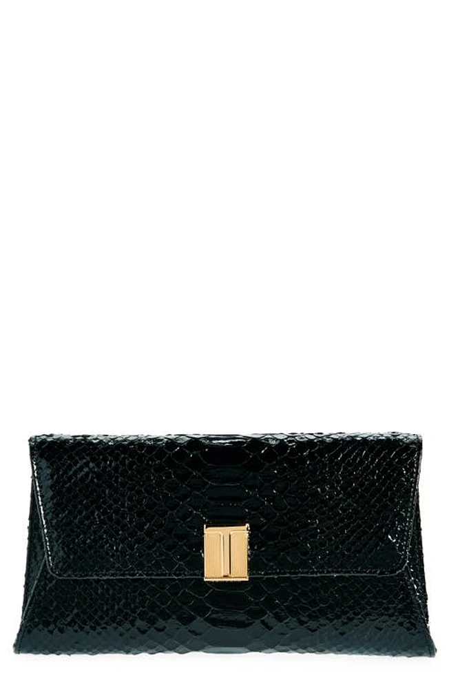 TOM FORD Nobile Python Embossed Leather Clutch in Black at Nordstrom