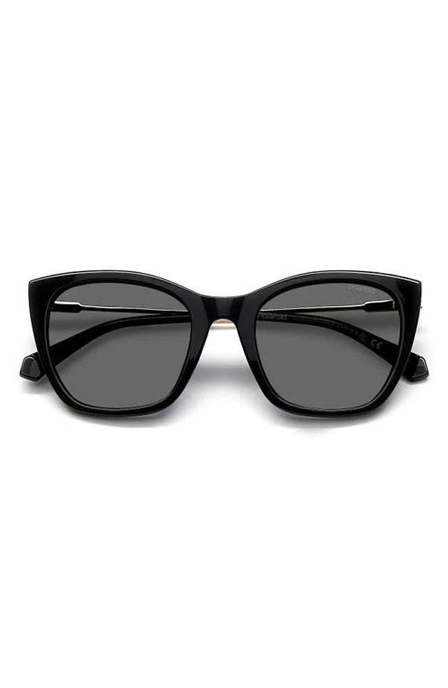 Polaroid 52mm Polarized Cat Eye Sunglasses in /Gray Polar at Nordstrom