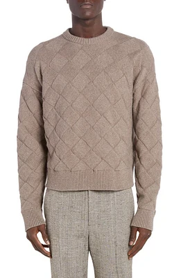 Bottega Veneta Intreccio 3D Knit Wool Blend Sweater Riverbed at Nordstrom,