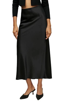 Reformation Layla A-Line Silk Skirt Black at Nordstrom,