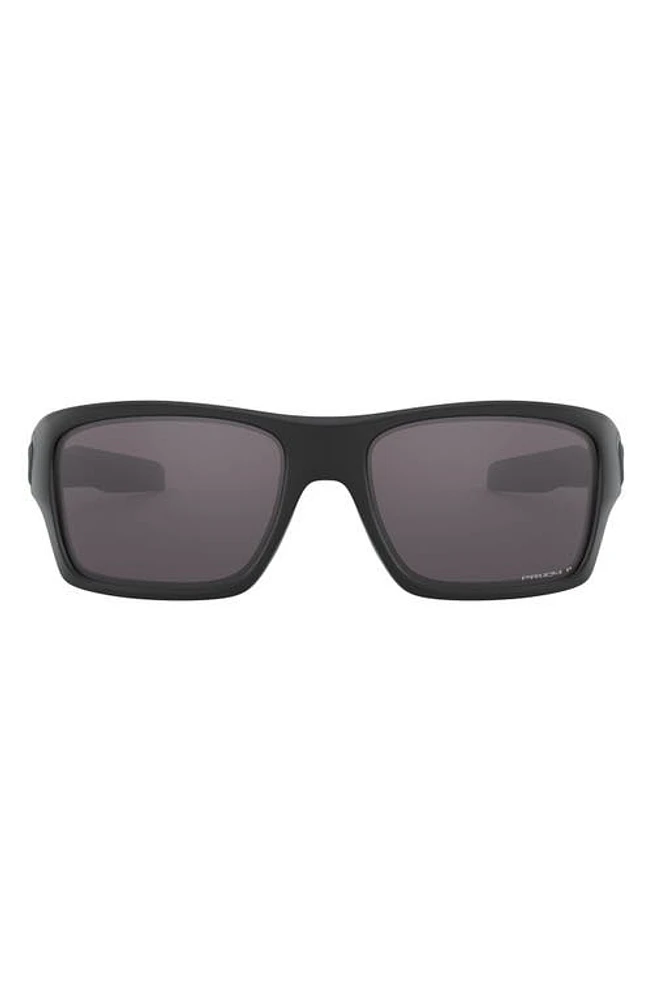 Oakley Turbine 65mm Polarized Sunglasses in Rubber Black at Nordstrom