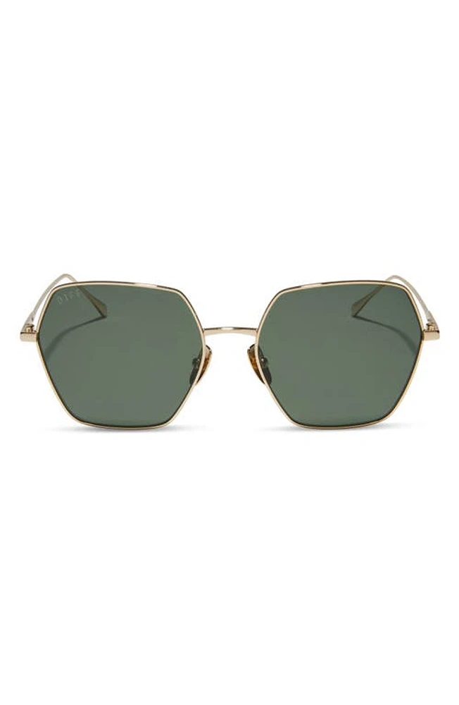 DIFF Harlowe 55mm Gradient Polarized Square Sunglasses in Gold at Nordstrom