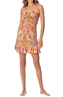 Maaji Kaleidescope Smocked Cover-Up Minidress Green at Nordstrom,