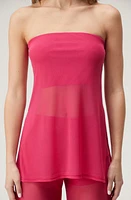 NASTY GAL Longline Sheer Mesh Tube Top Pink at Nordstrom,