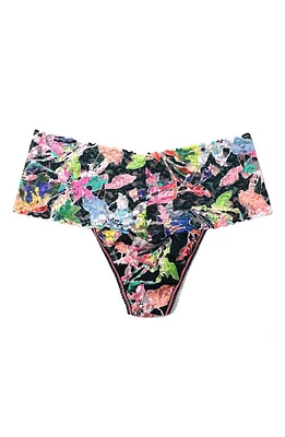 Hanky Panky Floral Print Retro Lace Thong in Unapologet at Nordstrom