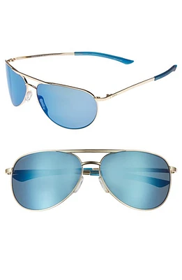 Smith Serpico Slim 2.0 60mm ChromaPop Polarized Aviator Sunglasses in Gold/Blue Polar at Nordstrom