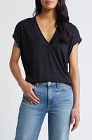 Mavi Jeans V-Neck Modal Blend Top in Black at Nordstrom, Size X-Small