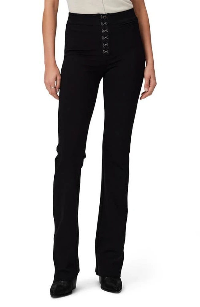 PAIGE Miriel Hook & Eye Straight Leg Pants in Black at Nordstrom, Size 28