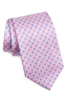 David Donahue Neat X-Long Silk Tie in Berry at Nordstrom