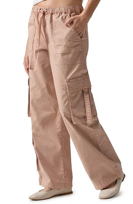 Sanctuary Stretch Cotton Cargo Parachute Pants Bare Beige at Nordstrom,