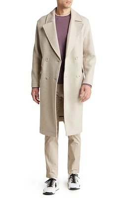 BOSS Recycled Wool Coat Open White at Nordstrom,