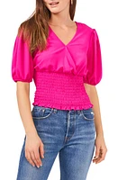 1.STATE V-Neck Smocked Top in Venice Pink at Nordstrom, Size X-Large