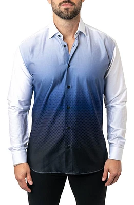 Maceoo Fibonacci Antonio 45 Ombré Cotton Button-Up Shirt White at