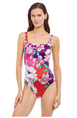 Gottex Bella Rosa Square Neck One Piece Mul Cherry at Nordstrom,