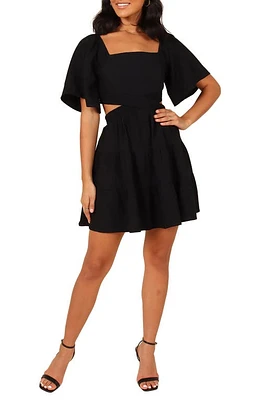 Petal & Pup Jordyn Cutout Minidress Black at Nordstrom,