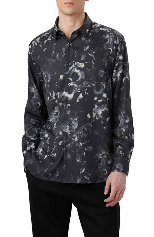 Bugatchi Julian Floral Print Button-Up Shirt at Nordstrom,