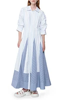 Simkhai Jazz Patchwork Long Sleeve Cotton Maxi Shirtdress Stripe Multi at Nordstrom,