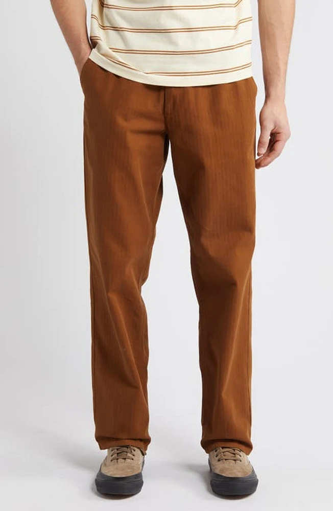 FORET Clay Herringbone Cotton Pants Rubber at Nordstrom,