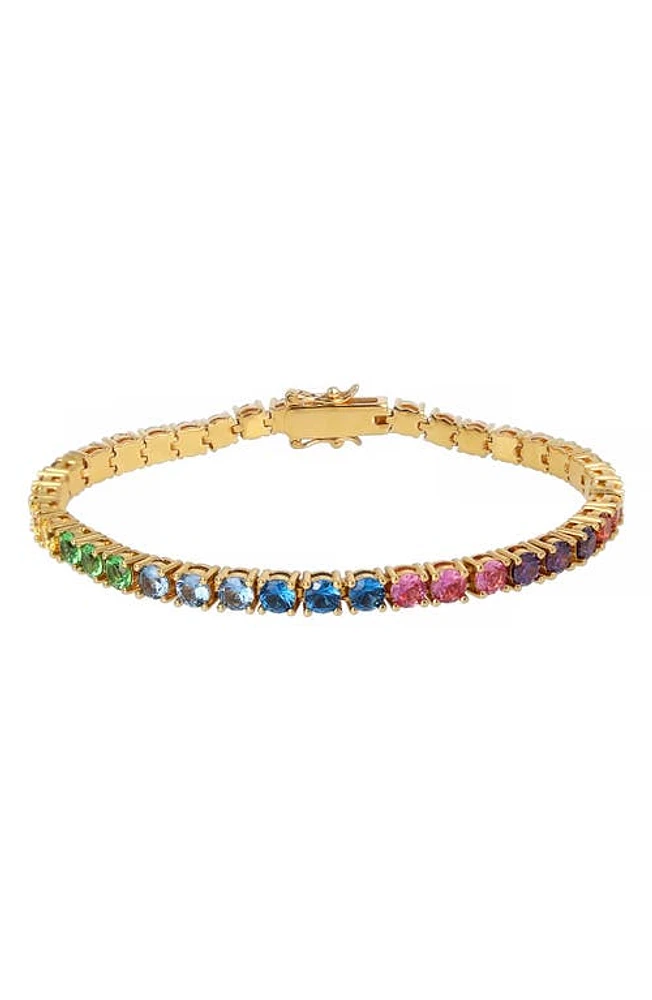 Kurt Geiger London Rainbow Crystal Tennis Bracelet in Rainbow Multi at Nordstrom