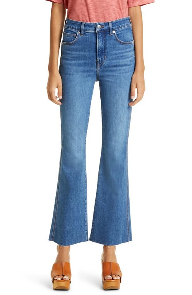 Veronica Beard Carson Raw Hem High Waist Ankle Flare Jeans Serendipity at Nordstrom,