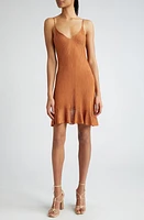 Ulla Johnson Bianca Metallic Semisheer Minidress Bronze at Nordstrom,