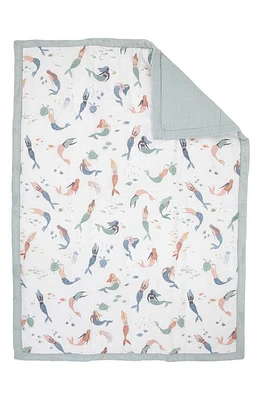 little unicorn Cotton Muslin Toddler Comforter in Mermaids at Nordstrom