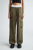 Alexander Wang Rave Logo Waist Cotton Cargo Pants at Nordstrom,