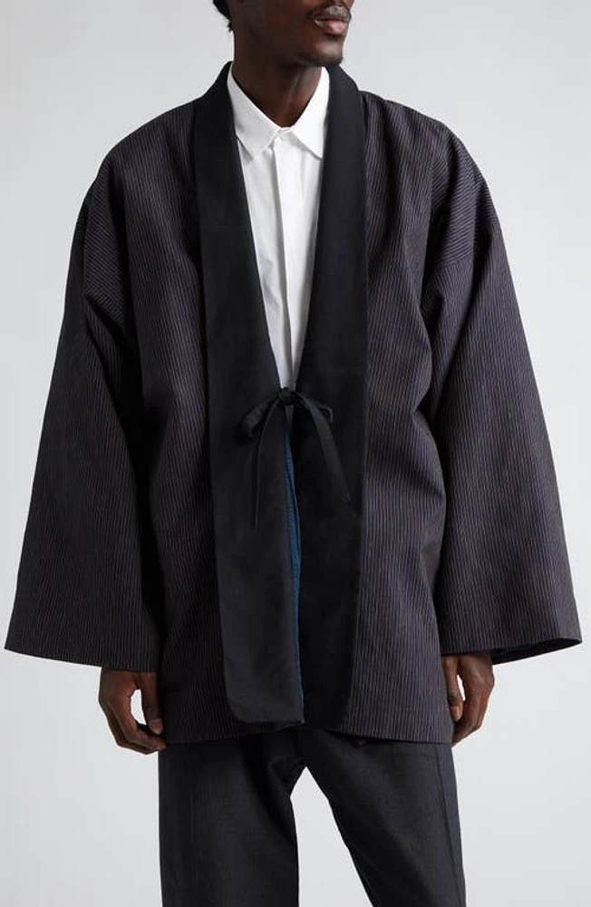 VISVIM Kiyari Santome Wool Blend Jacket Navy at Nordstrom,