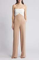 Black Halo Jada Strapless Wide Leg Jumpsuit at Nordstrom,