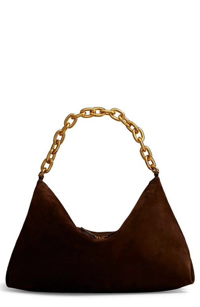 Khaite Clara Suede Shoulder Bag in Coffee at Nordstrom