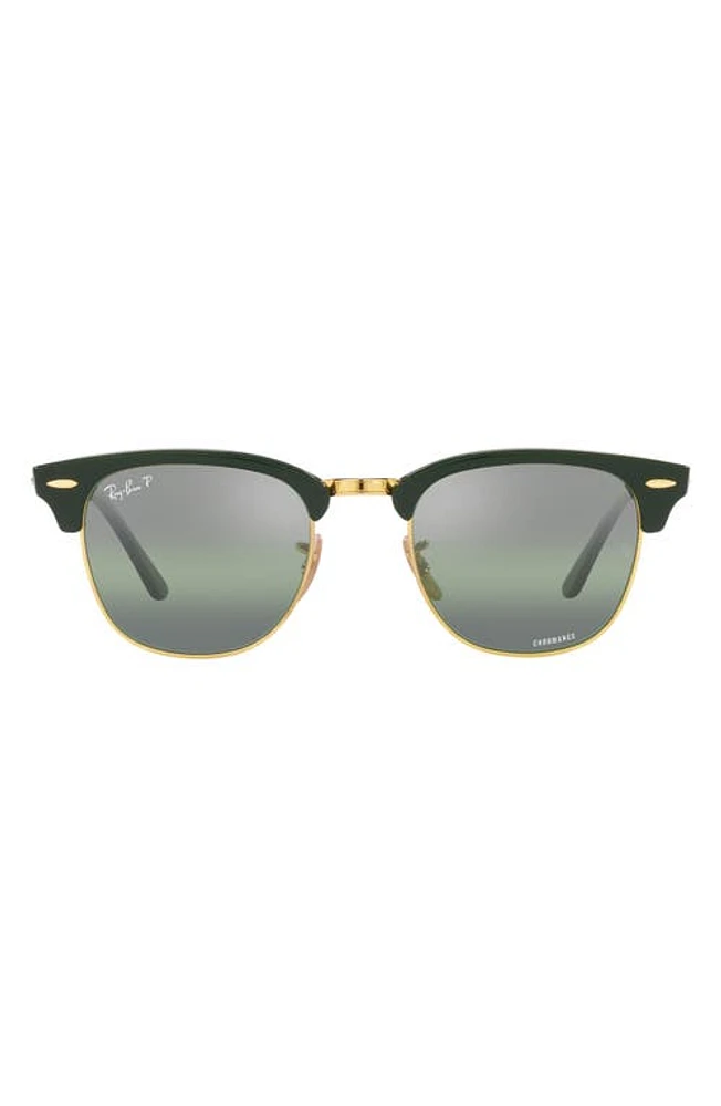 Ray-Ban Clubmaster 51mm Polarized Square Sunglasses in Green at Nordstrom