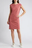 Treasure & Bond Ruched Organic Cotton Cap Sleeve Dress at Nordstrom,