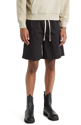 FRAME Cotton Drawstring Shorts Noir at Nordstrom,