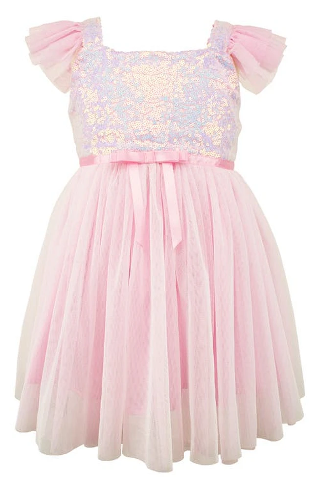 Popatu Sequin Tulle Dress in Pink at Nordstrom, Size 12M