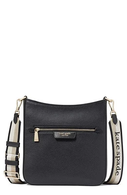 Kate Spade New York hudson pebble leather messenger bag in Black at Nordstrom