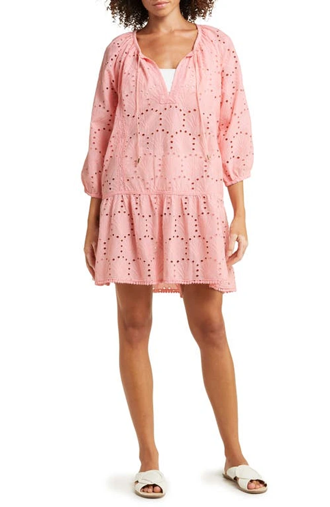 Melissa Odabash Ashley Eyelet Detail Cotton Cover-Up Tunic at Nordstrom,