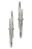 John Hardy Spear Diamond Bypass Hoop Earrings in Silver at Nordstrom