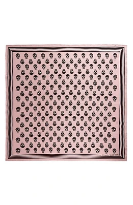 Alexander McQueen Biker Skull Silk Scarf in Pale Pink/Black at Nordstrom