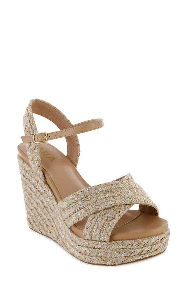 MIA Alouette Wedge Espadrille Sandal Natural Metallic Jute at Nordstrom,