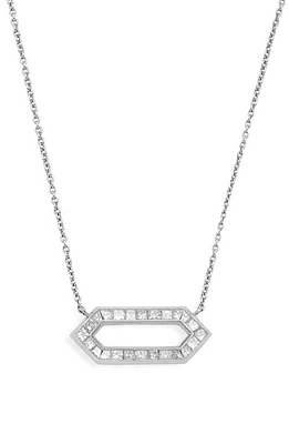 Sethi Couture Silhouette Diamond Hexagon Pendant Necklace in White Gold/Diamond at Nordstrom, Size 16