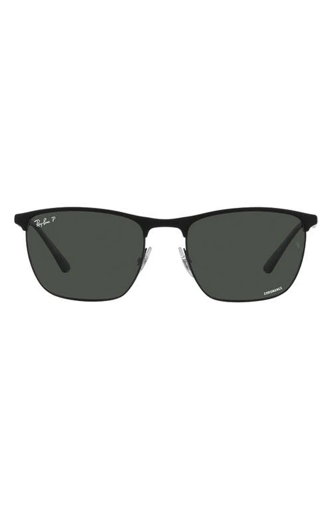 Ray-Ban 57mm Polarized Square Sunglasses in Dark Grey at Nordstrom