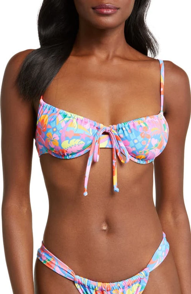 Kulani Kinis Ruched Underwire Bikini Top Rio Rainbow at Nordstrom,