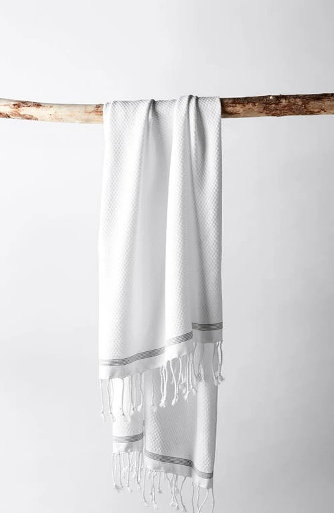 Coyuchi Mediterranean Organic Cotton Bath Essentials in Alpine White W/slate at Nordstrom