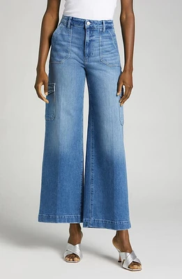 PAIGE Harper Wide Leg Cargo Jeans Valen Distressed at Nordstrom,