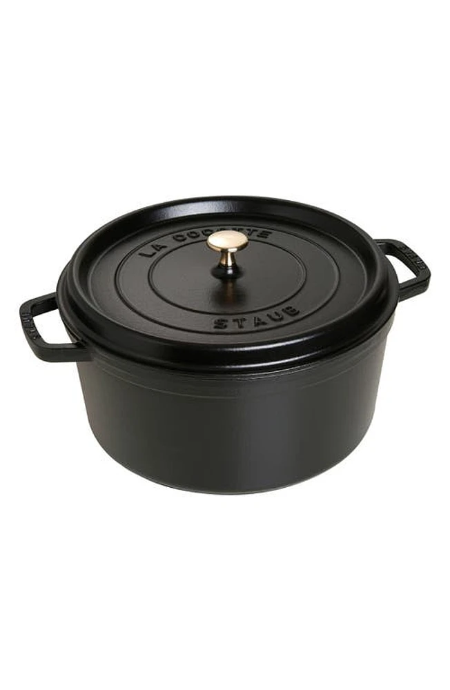 Staub Black Round 7 QT Baking Dish in Black Matte at Nordstrom