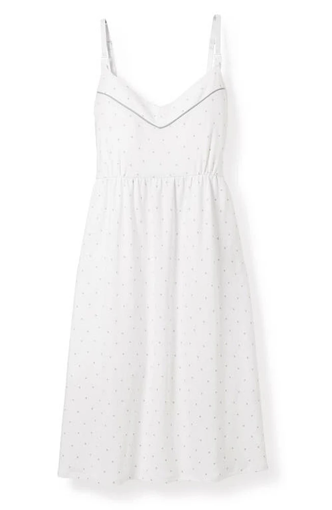 Petite Plume Luxe Star Print Pima Cotton Maternity Nightgown Grey Stars at Nordstrom,