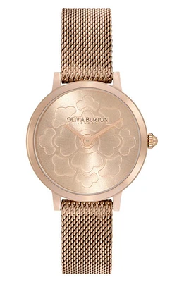 Olivia Burton Signature Floral Mesh Strap Watch