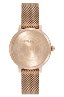 Olivia Burton Signature Floral Mesh Strap Watch